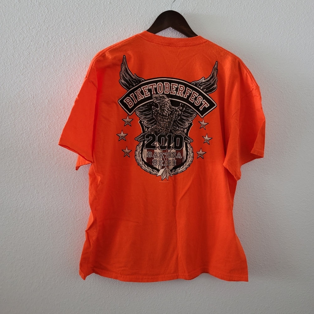 Biketoberfest 2010 Daytona Beach Gildan t-shirt size XL orange short sleeve - Picture 4 of 6